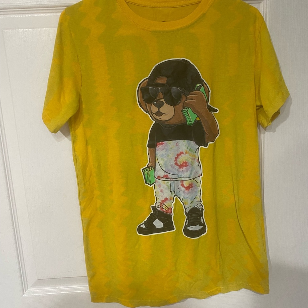 Launder by Bailey Apparel Yellow Tie-Dye Graphic Tee Men’s Small Made in Peru